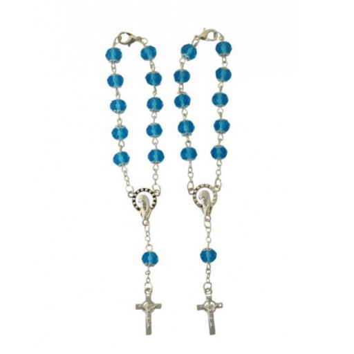 Ronis Rosary Crystal Hand Chain Silver & Blue 16cm 2 Asstd