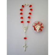 Ronis Rosary Crystal Hand Chain Silver & Red 16cm 2 Asstd