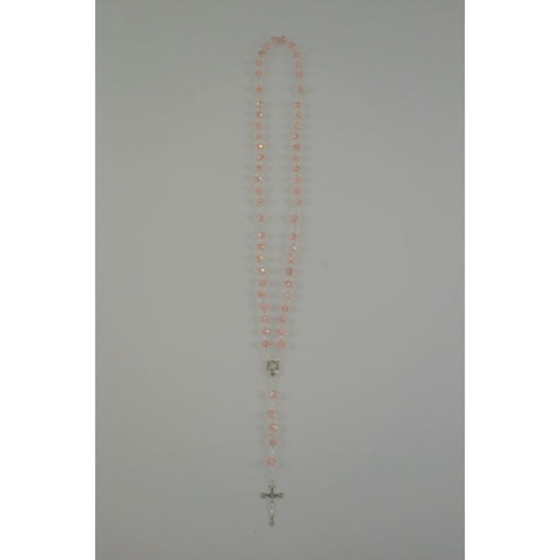 Ronis Rosary Pink & Silver 55cm