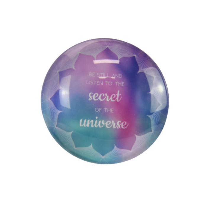 Ronis Round Glass Magnet with Inspirational Wording 5cm 4 Asstd