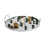 Ronis Round Mirrored Tray with Handles 30cm – thumbnail