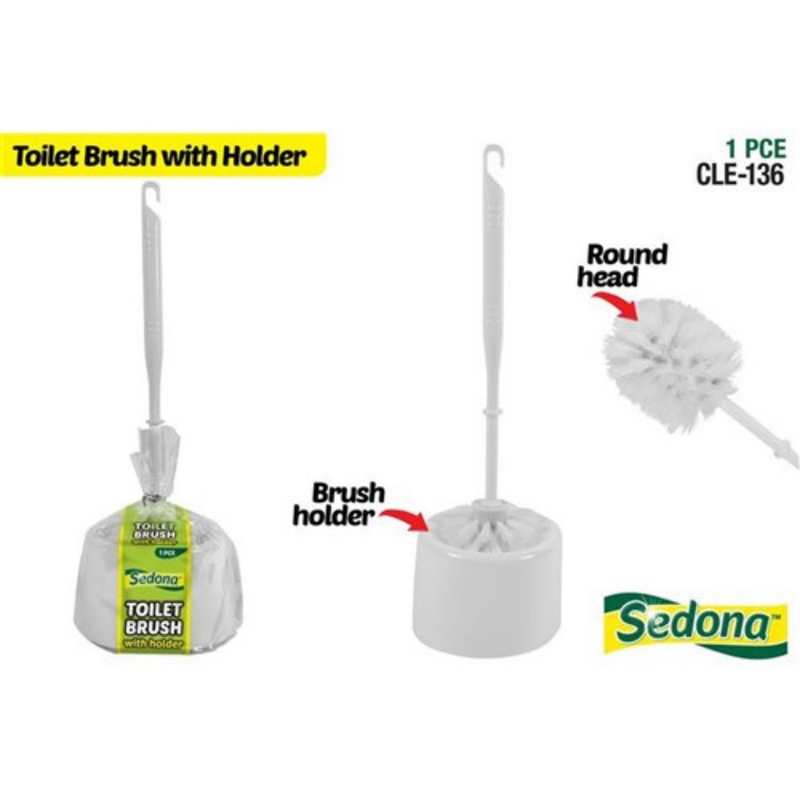 Ronis Round Toilet Brush Set 2pce Sedona