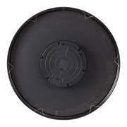 Oversized 82.5cm round wall clock in silver and washed beige with antique Roman numerals and exposed gears