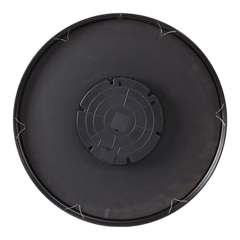 Oversized 82.5cm round wall clock in silver and washed beige with antique Roman numerals and exposed gears