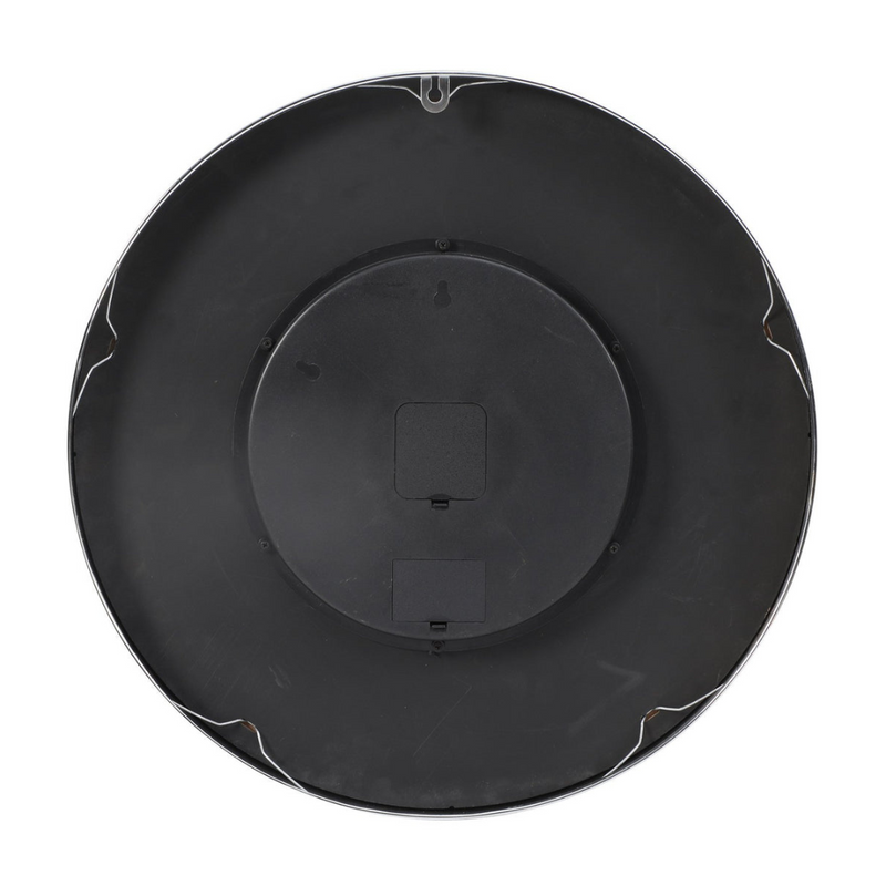 54cm round silver and black wall clock with real moving cogs and Roman numerals in modern industrial style