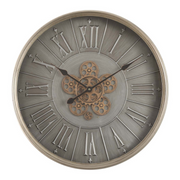 Round George 60cm Black Wall Clock with Exposed Gear Movement – Modern Industrial Home Décor