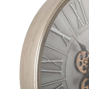 Round George 60cm Black Wall Clock with Exposed Gear Movement – Modern Industrial Home Décor