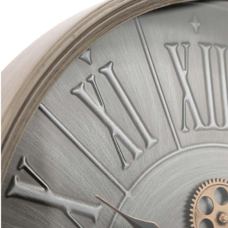 Round George 60cm Black Wall Clock with Exposed Gear Movement – Modern Industrial Home Décor