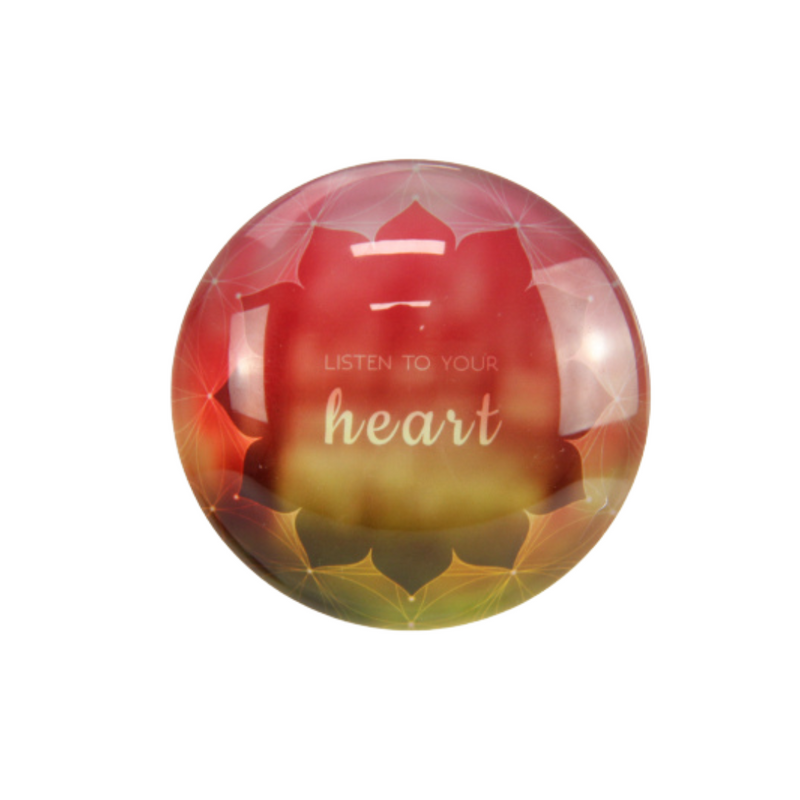 Ronis Round Glass Magnet with Inspirational Wording 5cm Assorted