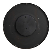 62cm round silver wash wall clock with industrial exposed gears and Roman numerals