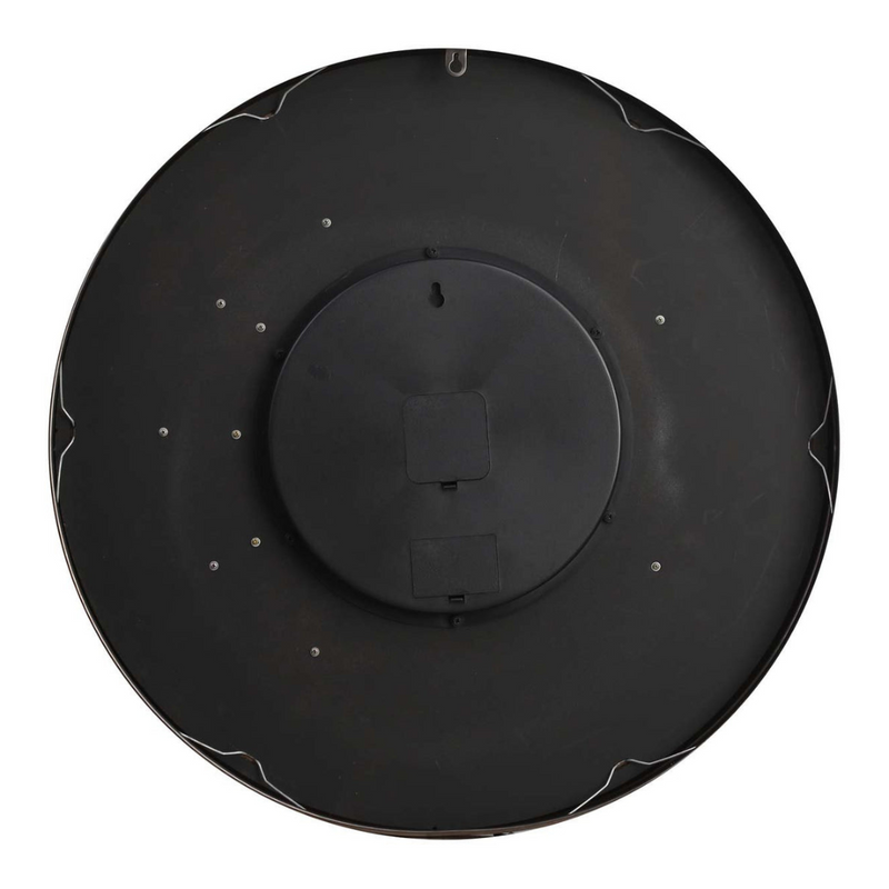 62cm round silver wash wall clock with industrial exposed gears and Roman numerals