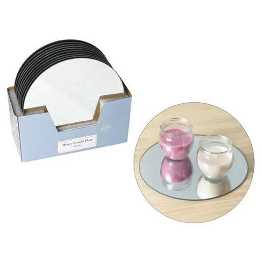 Ronis Round Mirror Candle Plate 20cm