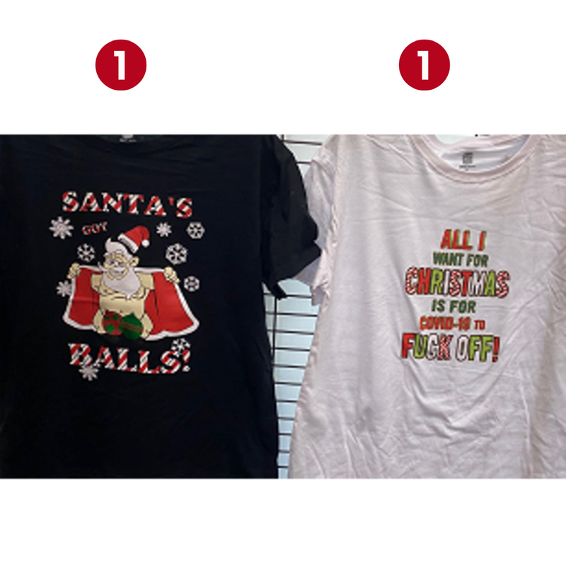 Ronis Rude Christmas Tshirt 2 Asstd