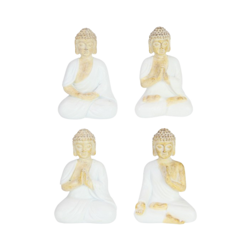 Ronis Rulai Buddha White and Natural 9cm Assorted