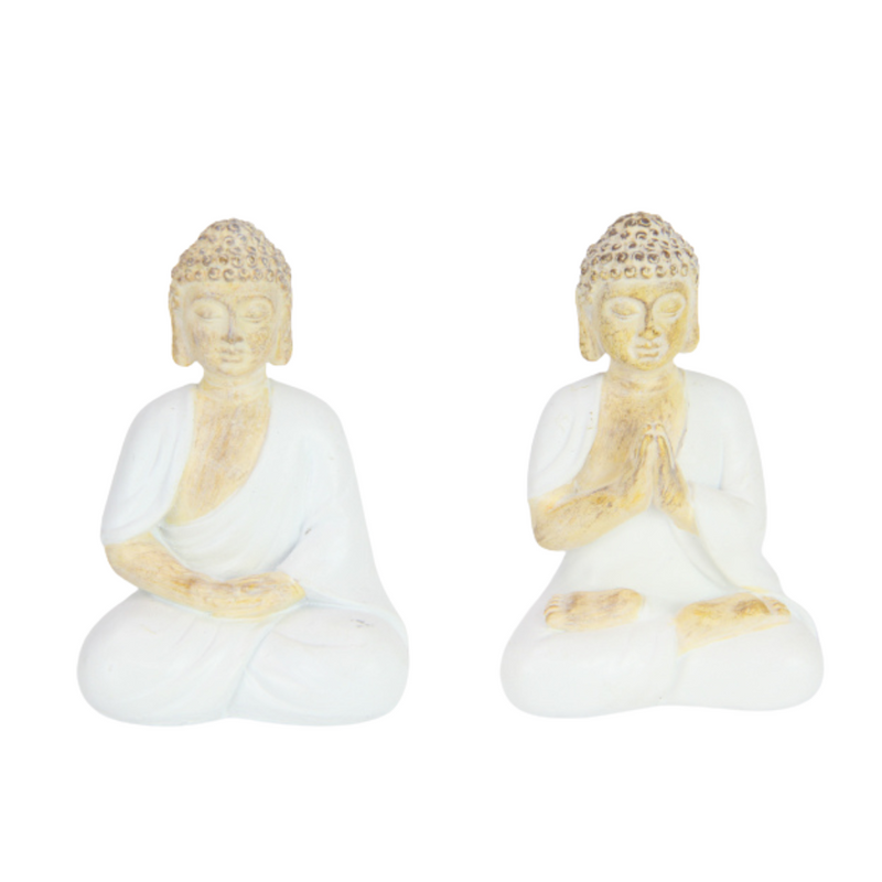 Ronis Rulai Buddha White and Natural 9cm Assorted