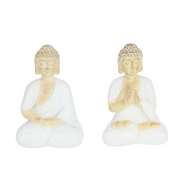 Ronis Rulai Buddha White and Natural 9cm Assorted – thumbnail
