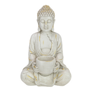 Ronis Rulai Decor Buddha White and Gold Brushed 30cm Assorted