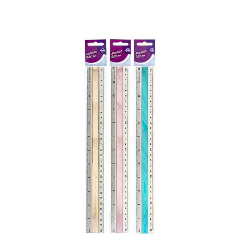 Ronis Ruler Aluminium Silver with Colorful Center 30cm Assorted