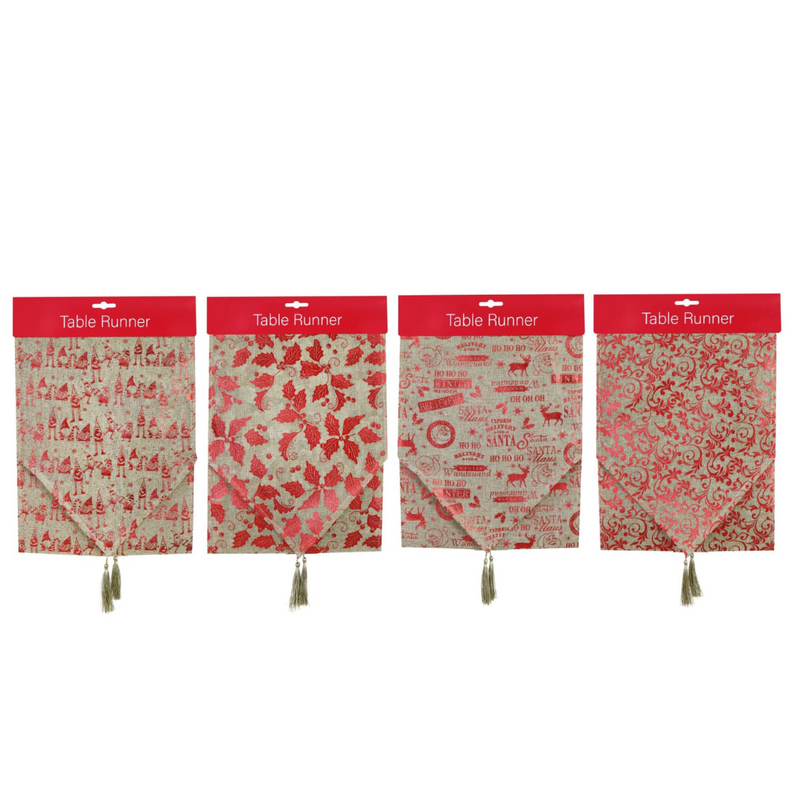 Ronis Runner Red Foil Print 180cm Assorted