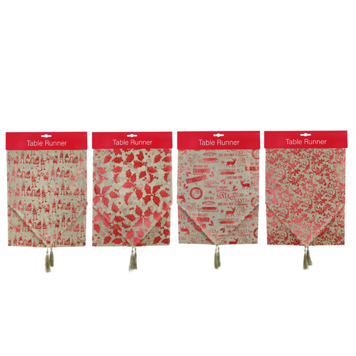 Ronis Runner Red Foil Print 180cm Assorted
