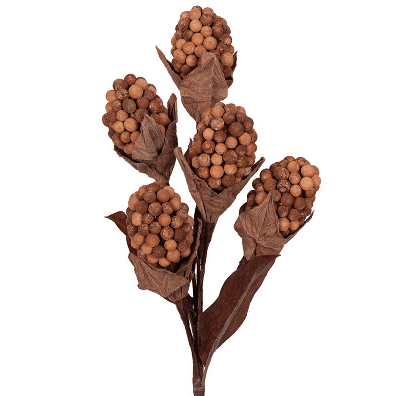 Rustic copper berry stem 42cm long, perfect for Christmas tree and holiday floral arrangements