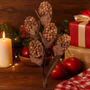 Rustic copper berry stem 42cm long, perfect for Christmas tree and holiday floral arrangements