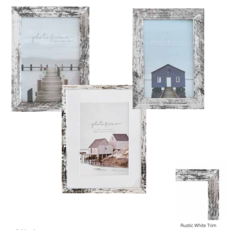 Rustic white beach look non matted photo frame 10x15cm assorted coastal 4x6 picture frame