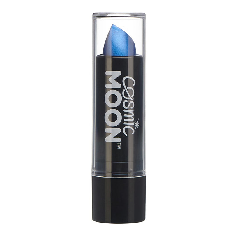 Metallic blue lipstick