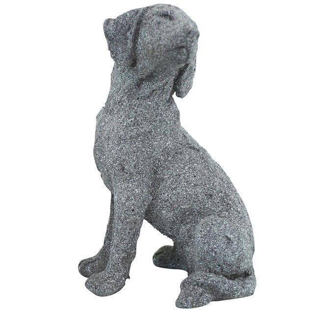 Grey leather look Vizsla dog figurine