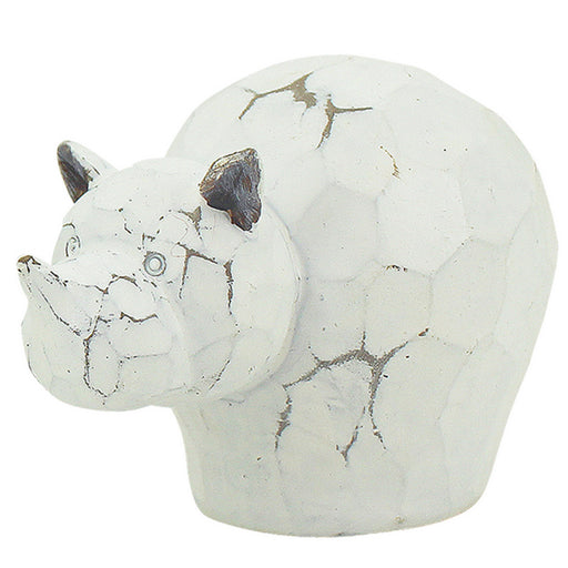 Gifts Ornamental And Figurines Rhino Family White 8Cm