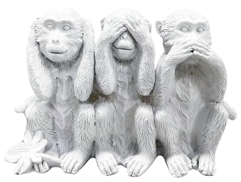 Gifts Ornamental And Figurines Hss Set Monkey 12X6X8 White