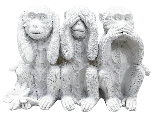 Gifts Ornamental And Figurines Hss Set Monkey 12X6X8 White