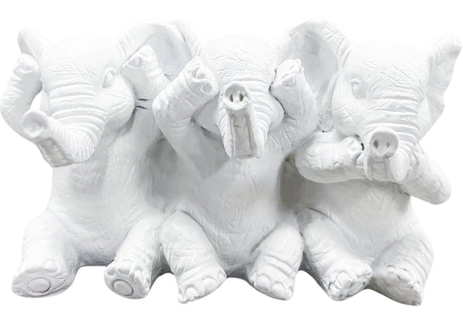 Gifts Ornamental And Figurines Hss Set Elefante 14X7X8 White