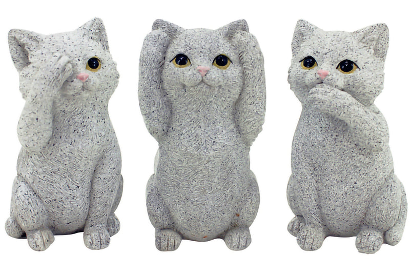 Gifts Ornamental And Figurines Boxed Hss Set Cat Grey 16X10Cm