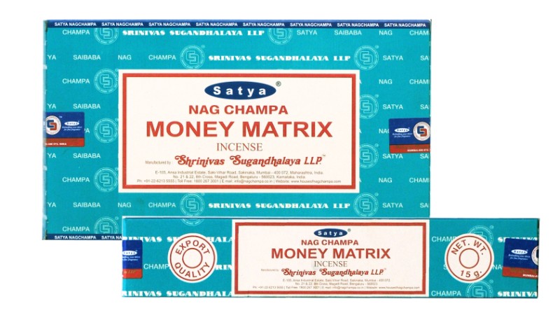 Satya Money Matrix incense sticks box 15g