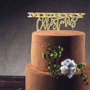 Gold Plated Cake Topper Merry Christmas – thumbnail