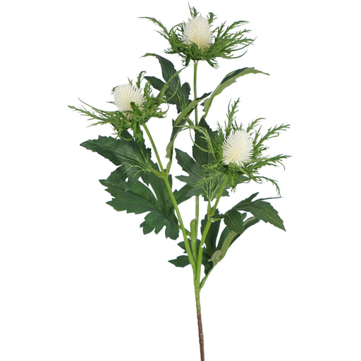 Artificial sea holly spray 65cm decorative flower stem