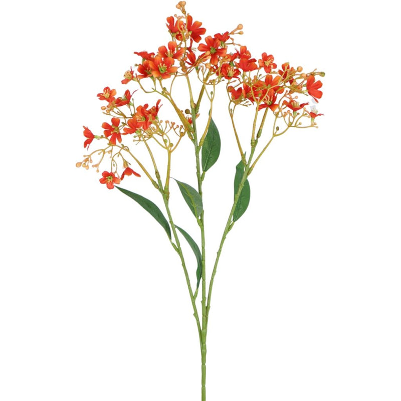 Orange daphne spray 70cm artificial floral stem