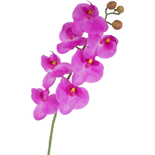 Purple artificial Phalaenopsis orchid spray 76cm floral stem
