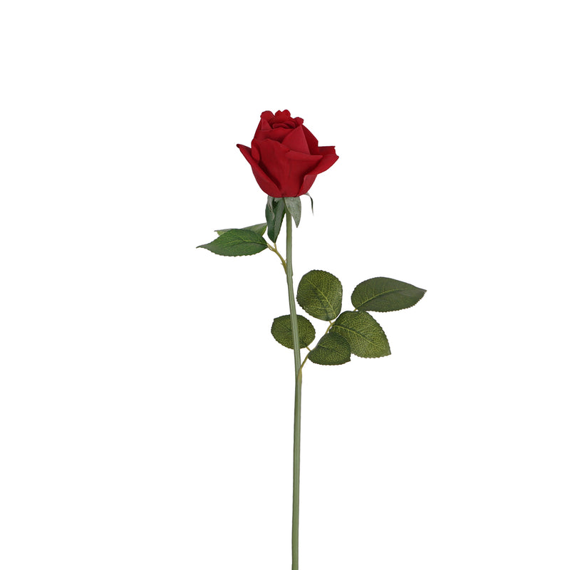 Red Kelly rose artificial flower stem 47cm