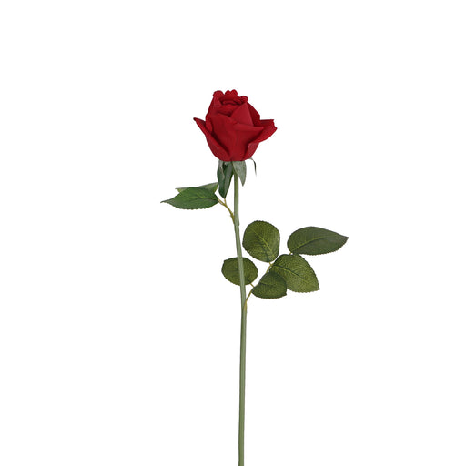 Red Kelly rose artificial flower stem 47cm