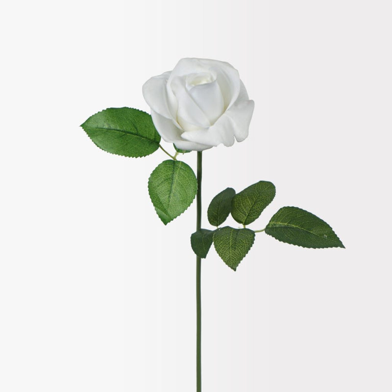 White Kelly rose artificial flower stem 47cm
