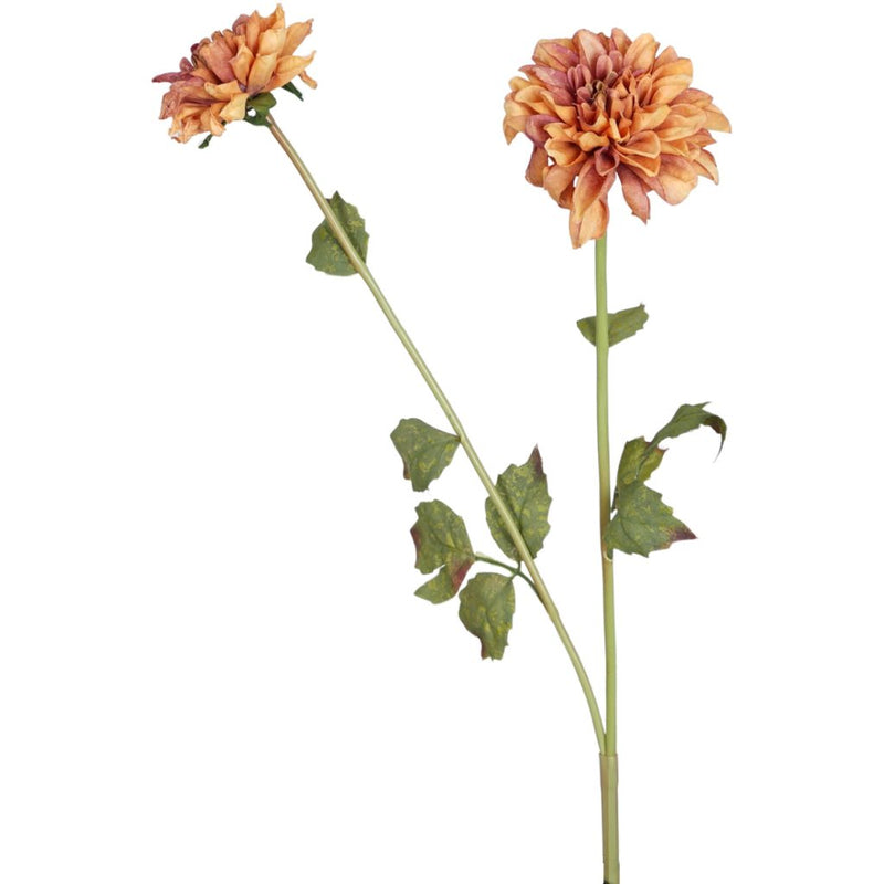 Orange autumn dahlia spray 61cm artificial flower stem