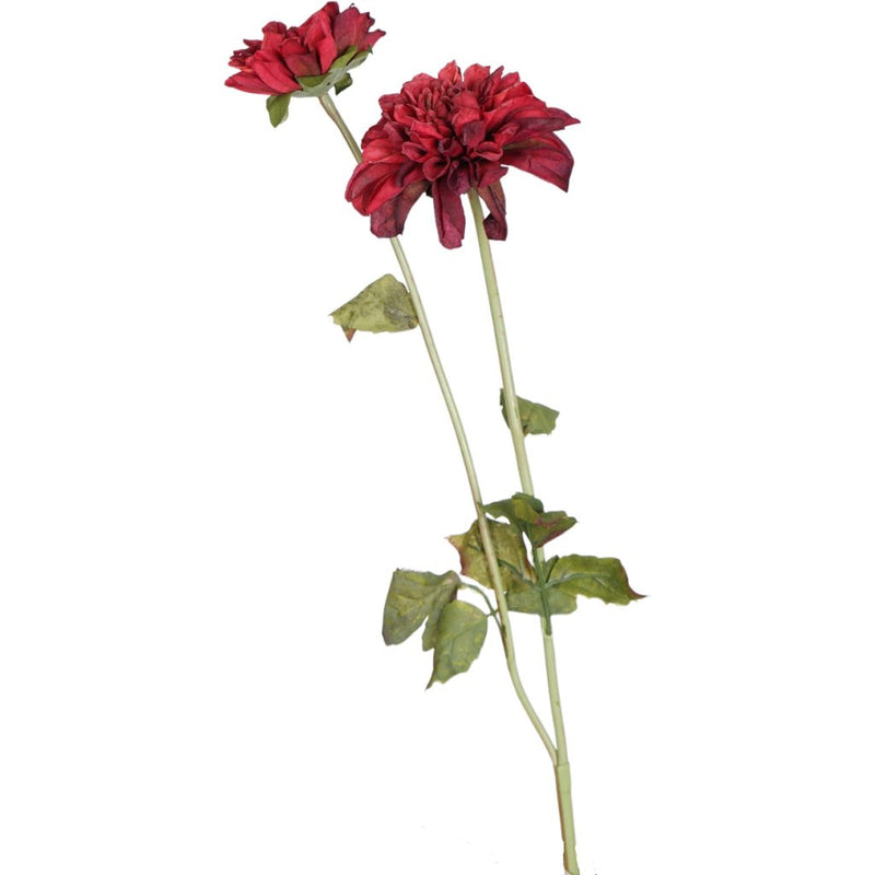 Red autumn dahlia spray 61cm artificial flower stem