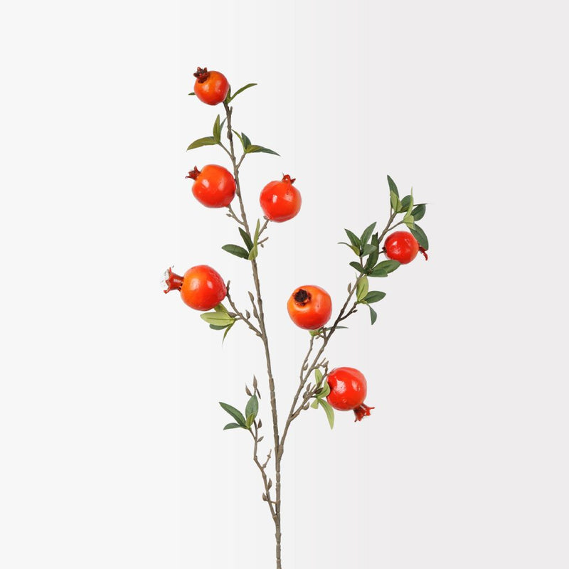Artificial pomegranate spray 85cm with realistic fruit detail