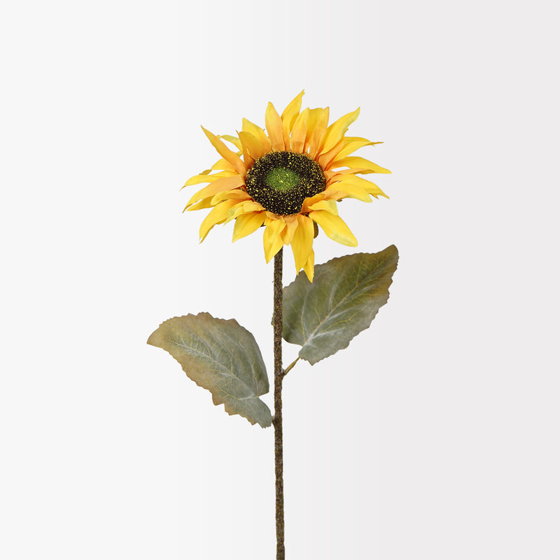 Single sunflower stem 65cm artificial flower bloom