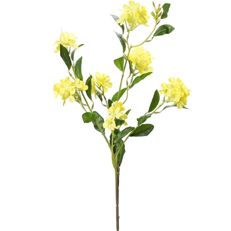 Yellow plumbago spray 85cm artificial floral stem