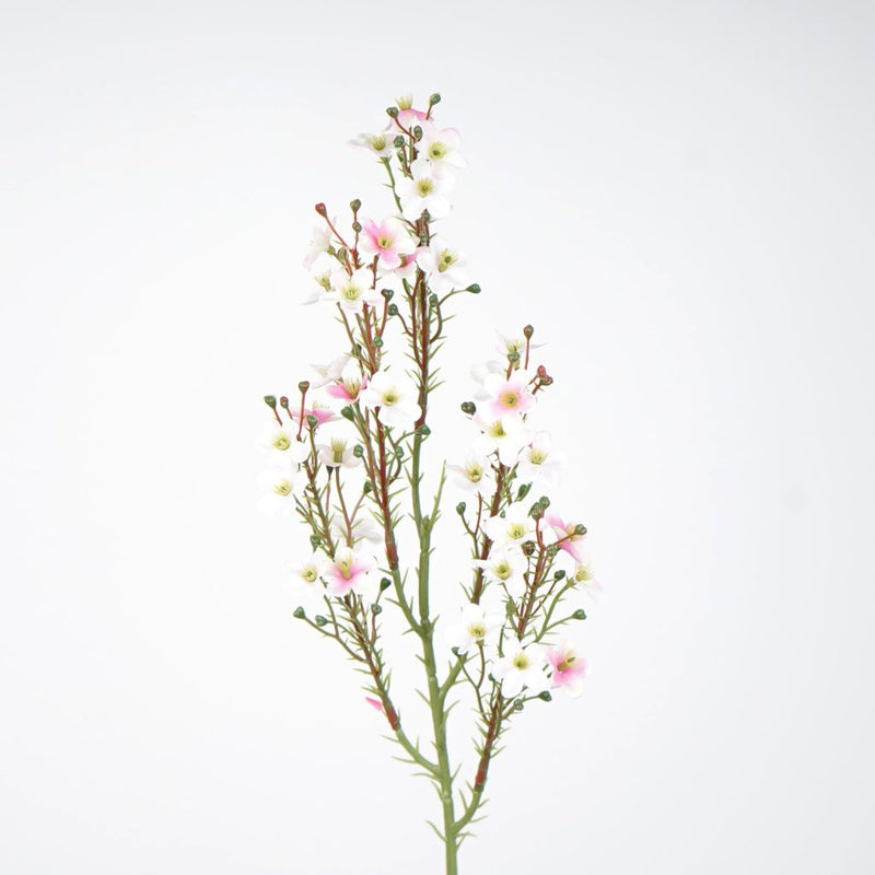 Light pink wax flower spray 64cm artificial floral stem