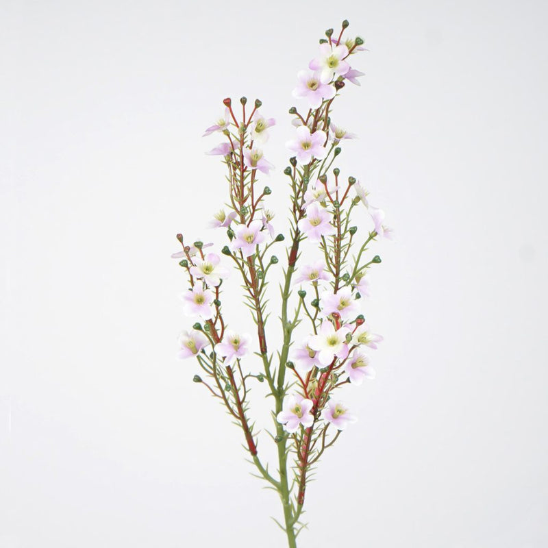 Purple wax flower spray 64cm artificial floral stem