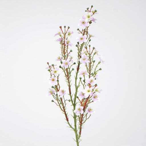 Purple wax flower spray 64cm artificial floral stem